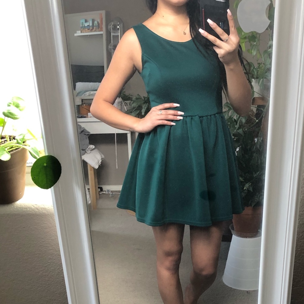 Emerald Green Skater Dress